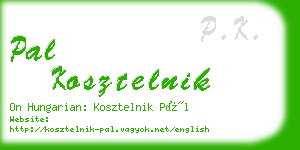 pal kosztelnik business card